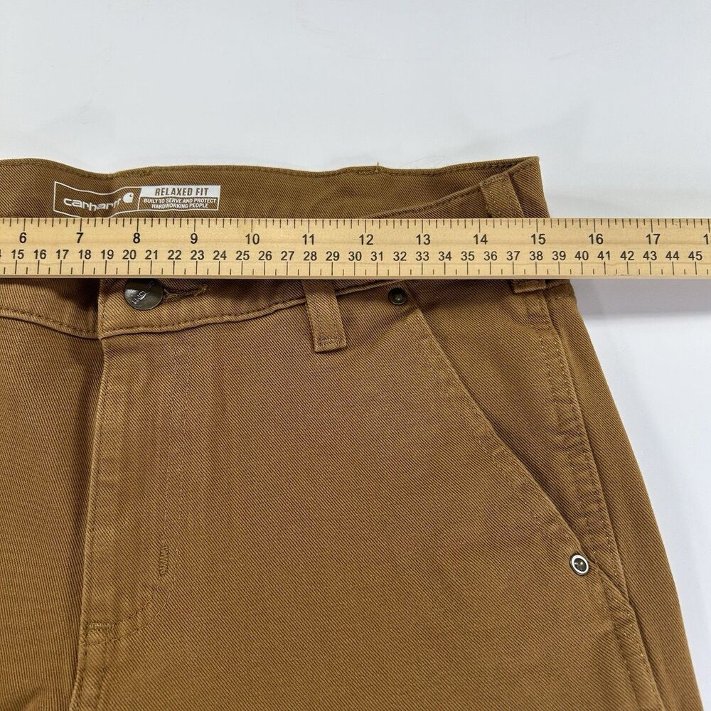 Carhartt Womens Rugged Flex Work Pants 8 Tall Brown Relaxed Fit Double Front - Picture 3 of 10